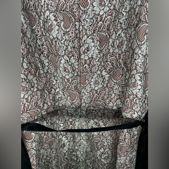 Women’s Adrianna Papell Lovely Floral Pink White Jeweled Nylon Polyester Size 6 - Picture 5 of 6